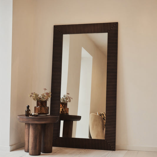 Sloane - Miroir Rectangulaire Premium Extra Large en Bois Foncé 190cm x 100cm