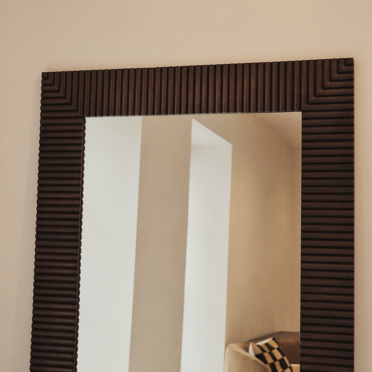 Sloane - Miroir Rectangulaire Premium Extra Large en Bois Foncé 190cm x 100cm