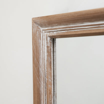 Sasha - Miroir Rectangulaire Fenêtre Shabby Chic Chêne 134cm x 70cm