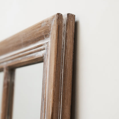Sasha - Miroir de fenêtre pleine longueur chêne shabby chic 180cm x 100cm