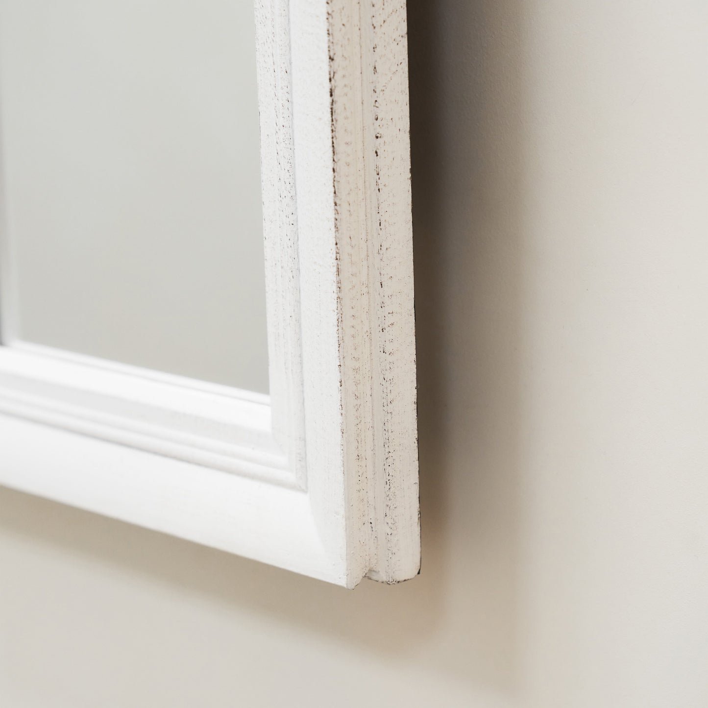 Sasha - Miroir Rectangulaire Fenêtre Shabby Chic Blanc 134cm x 70cm