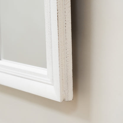 Sasha - Miroir Rectangulaire Fenêtre Shabby Chic Blanc 134cm x 70cm