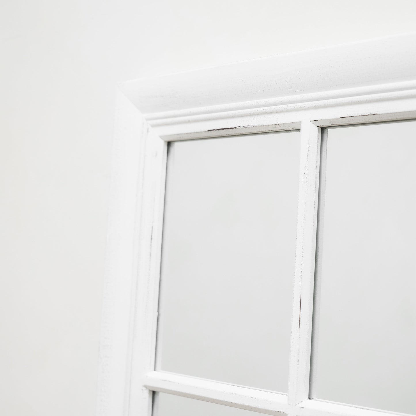 Sasha - Miroir de fenêtre shabby chic blanc pleine longueur 180 cm x 100 cm