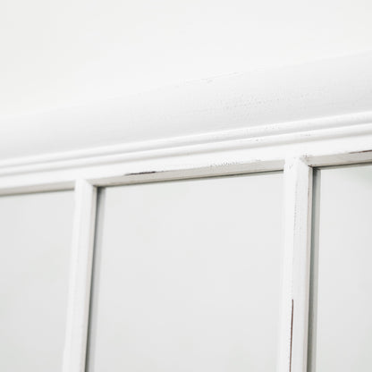 Sasha - Miroir de fenêtre shabby chic blanc pleine longueur 180 cm x 100 cm