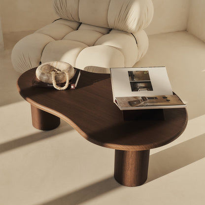 Savanna - Grande table basse en bois foncé irrégulier