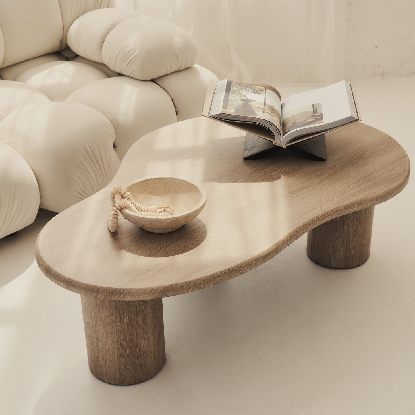 Savanna - Grande table basse en bois irrégulier lavé