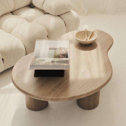 Savanna - Grande table basse en bois irrégulier lavé