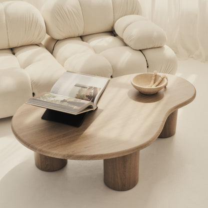 Savanna - Grande table basse en bois irrégulier lavé