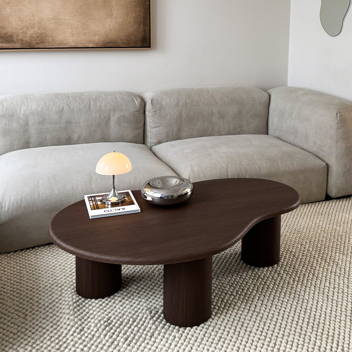 Savanna - Grande table basse en bois foncé irrégulier