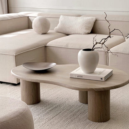 Savanna - Grande table basse en bois irrégulier lavé