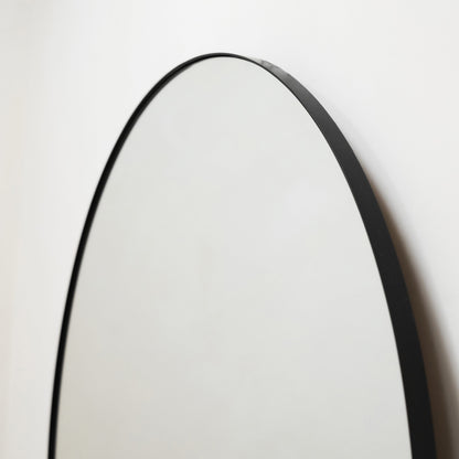 Theo - Grand miroir mural rond en métal noir 120cm x 120cm