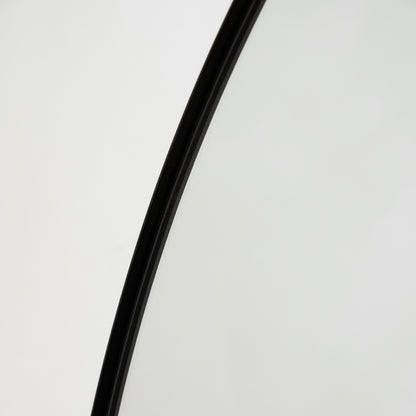 Theo - Grand miroir mural rond en métal noir 120cm x 120cm