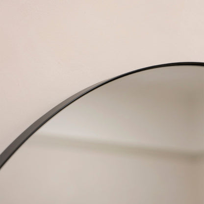 Theo - Miroir Métallique Noir Arqué Grand Pleine Longueur 180cm x 90cm