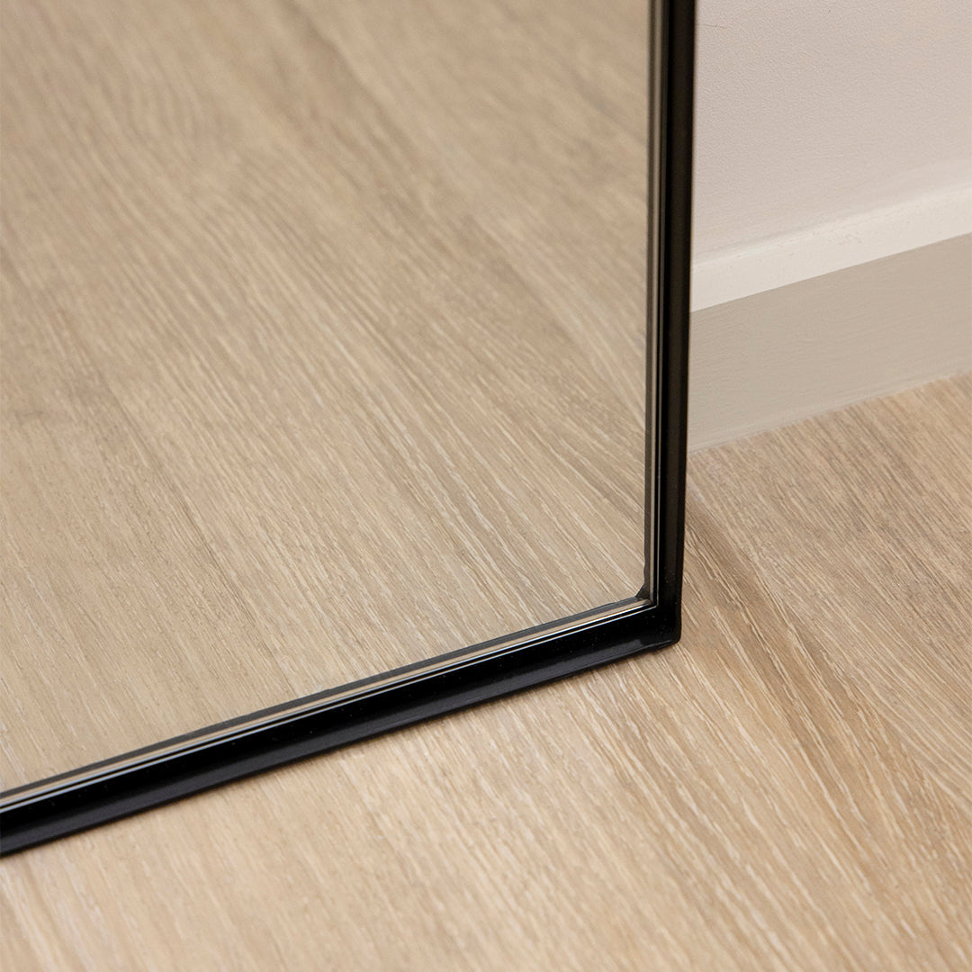Theo - Miroir Métallique Noir Arqué Grand Pleine Longueur 180cm x 90cm