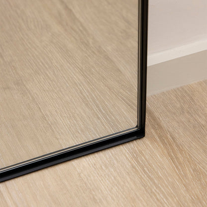 Theo - Miroir Métallique Noir Arqué Grand Pleine Longueur 180cm x 90cm
