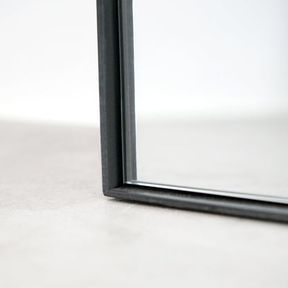 Theo - Miroir Extra Large Noir en Métal Courbé Pleine Longueur 200cm x 120cm