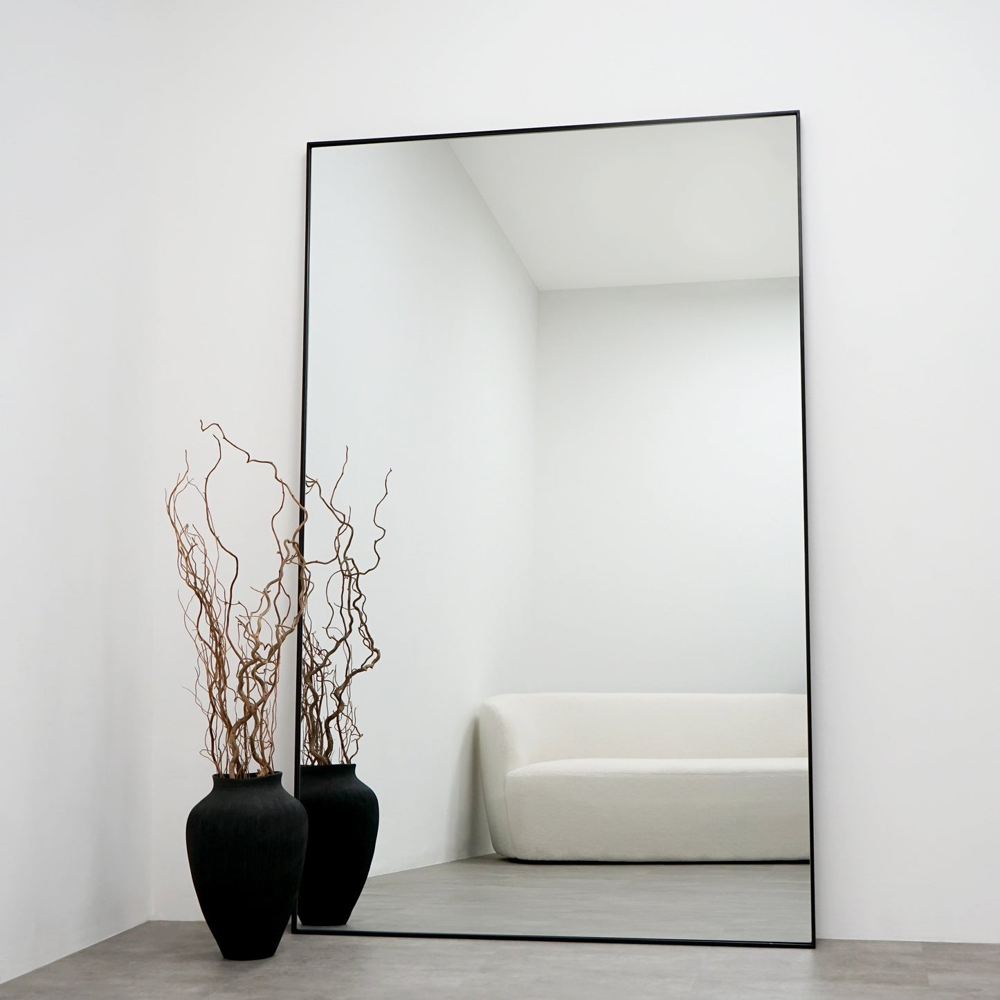 Theo - Miroir Métallique Noir Extra Large Pleine Longueur 190cm x 120cm