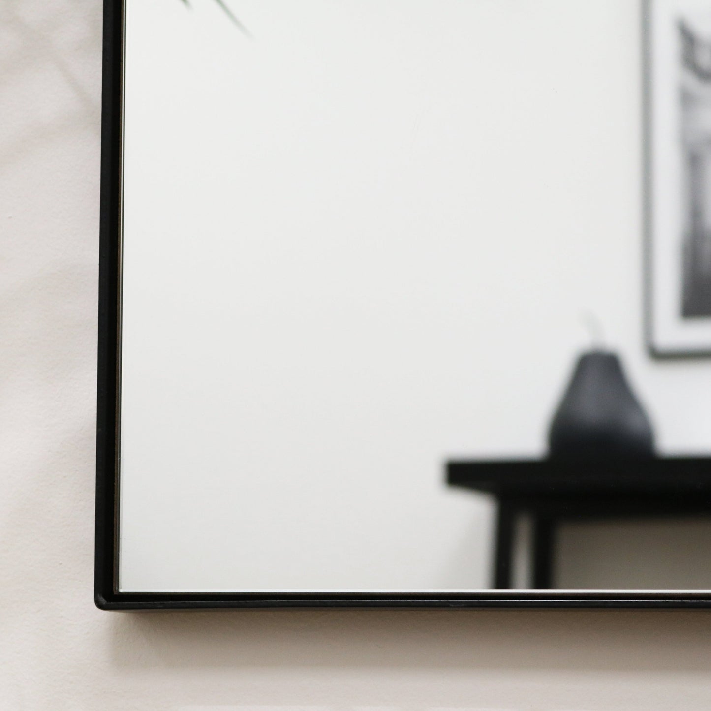 Theo - Miroir Mural Rectangulaire Métal Noir 90cm x 60cm