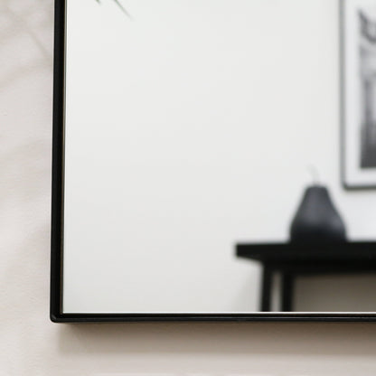 Theo - Miroir Mural Rectangulaire Métal Noir 90cm x 60cm