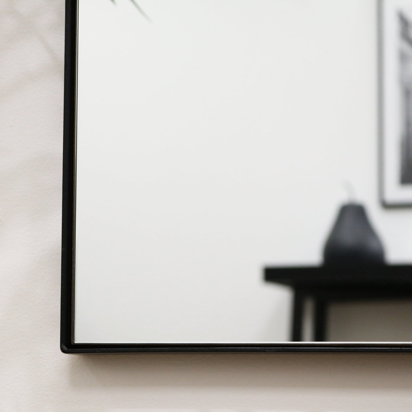 Theo - Miroir Rectangulaire Métallique Noir Grand Format 160cm x 60cm Pleine Longueur