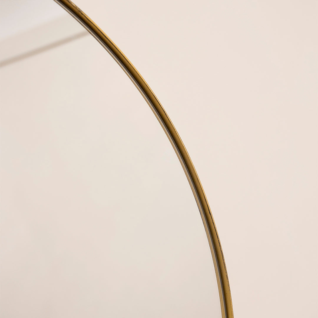 Theo - Miroir Métallique Grand Arqué Pleine Longueur Or 180cm x 90cm