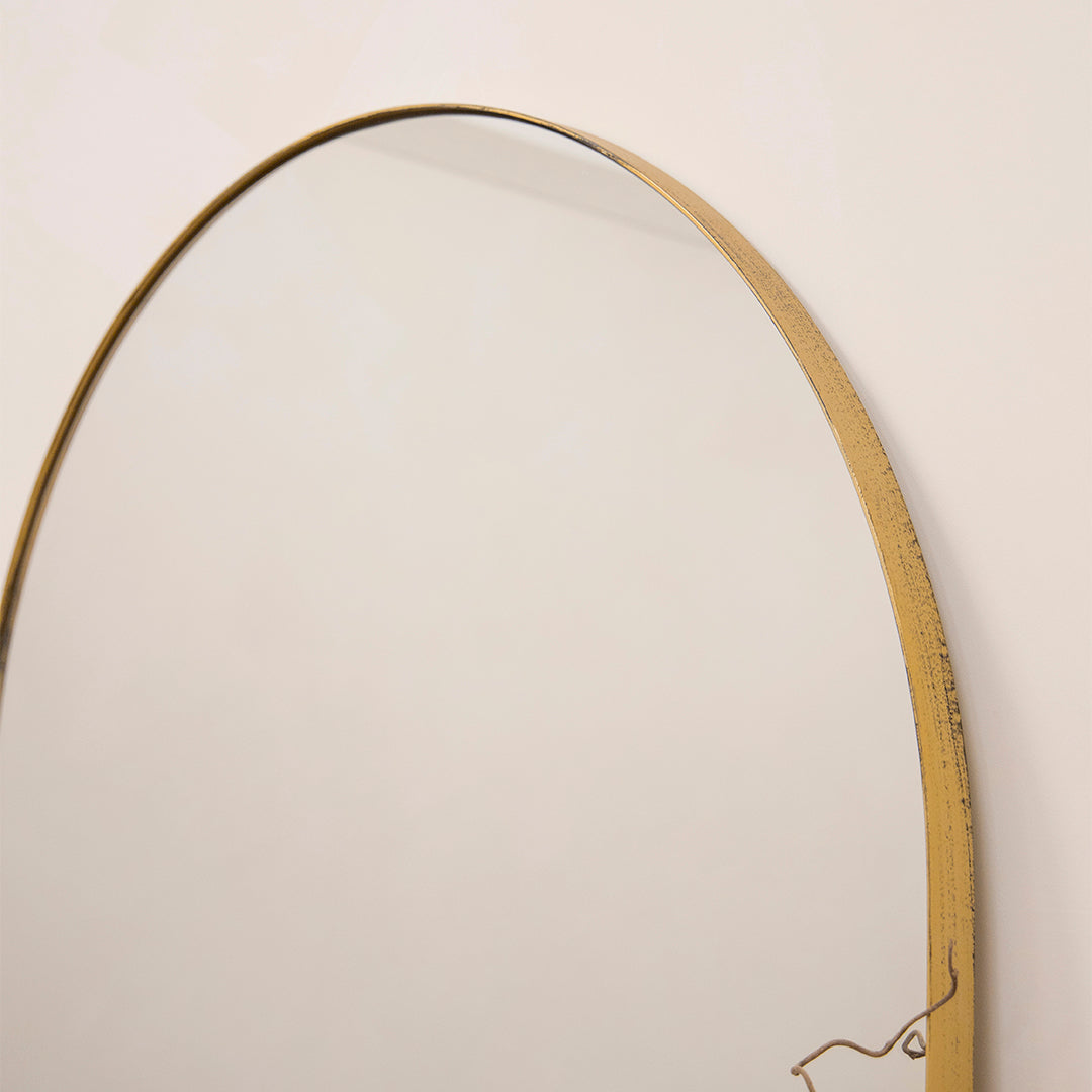 Theo - Miroir Métallique Grand Arqué Pleine Longueur Or 180cm x 90cm