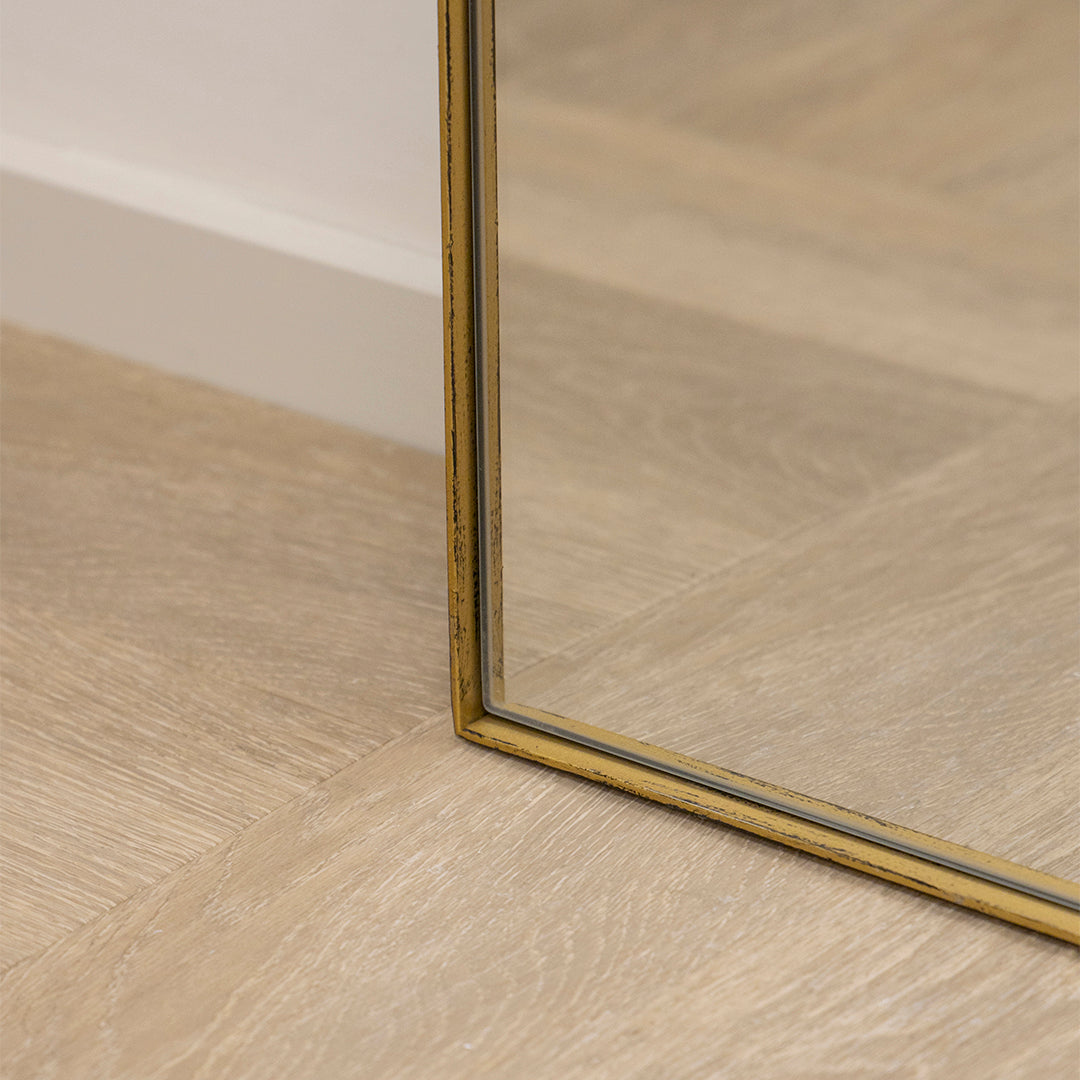 Theo - Miroir Métallique Grand Arqué Pleine Longueur Or 180cm x 90cm