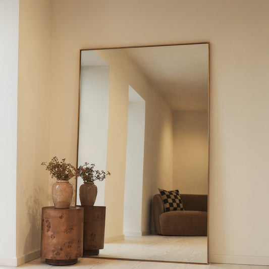Theo - Miroir Métallique Rectangulaire Extra Large Pleine Longueur 190cm x 120cm Or