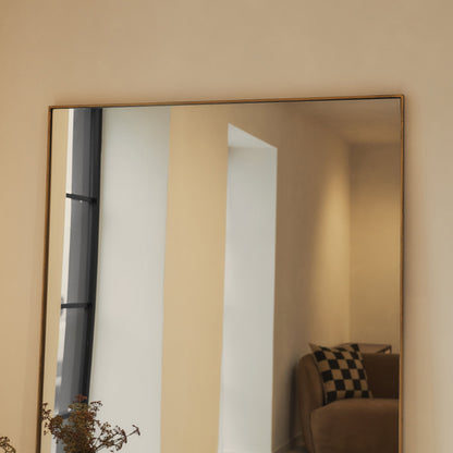 Theo - Miroir Métallique Rectangulaire Extra Large Pleine Longueur 190cm x 120cm Or