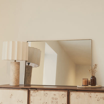 Theo - Miroir Mural Rectangulaire Métal Doré 90cm x 60cm