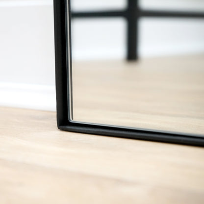 Theo - Miroir Métallique Rectangulaire Noir Grand Pleine Longueur 179cm x 60cm