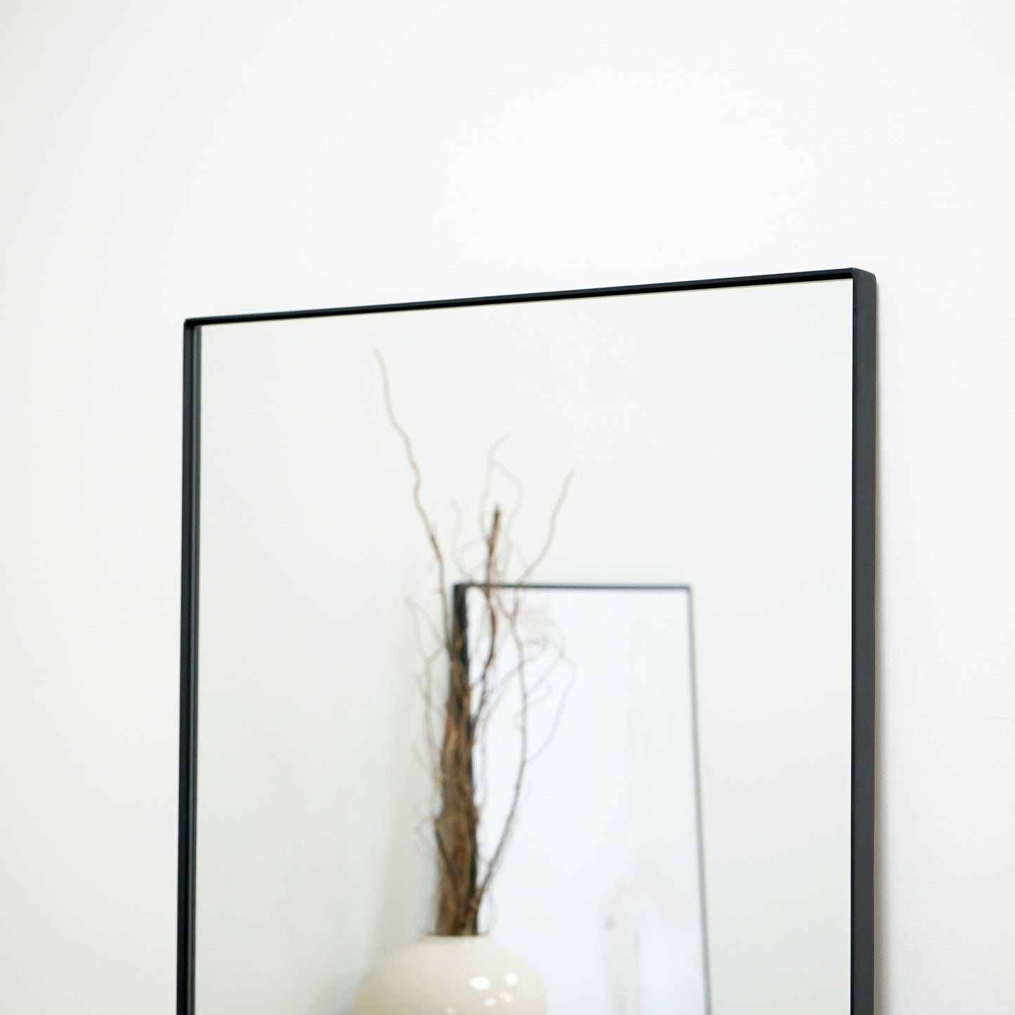 Theo - Miroir Métallique Rectangulaire Noir Grand Pleine Longueur 179cm x 60cm