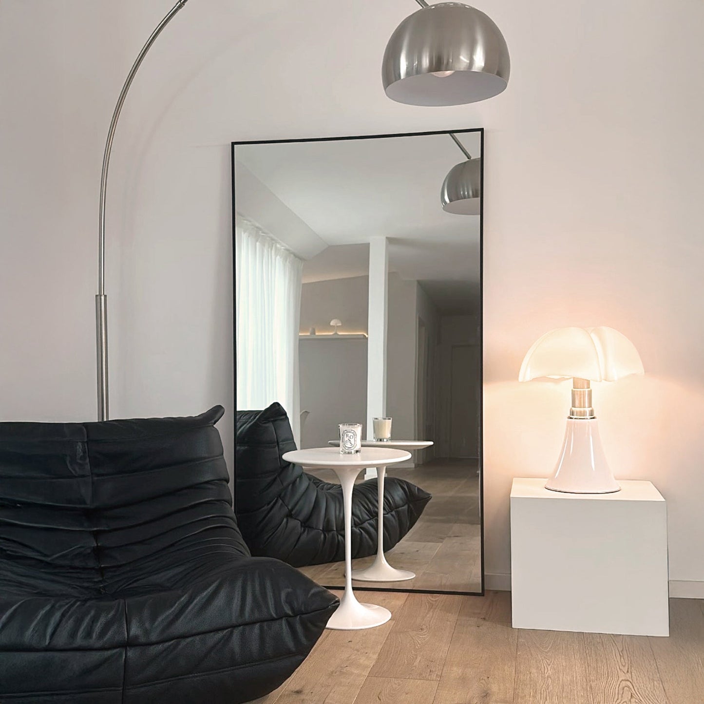 Theo - Miroir Métallique Noir Extra Large Pleine Longueur 180cm x 100cm