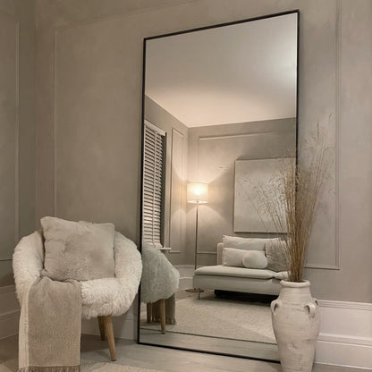 Theo - Miroir Métallique Noir Extra Large Pleine Longueur 200cm x 100cm