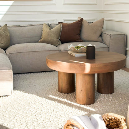 Vermont - Table Basse Ronde Premium en Bois Chaud