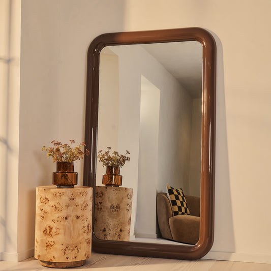 Obsidienne - Miroir Rectangulaire Pleine Longueur Extra Large 200cm x 120cm Finition Chocolat Brillant