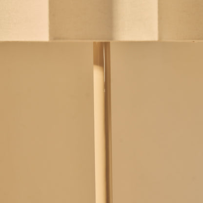 Esme - Lampadaire Beige à Abat-jour Gloss en Coquille Inversée