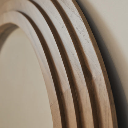 Luciana - Miroir Extra Large à Vagues Pleine Longueur Bois Chaud 180cm x 105cm