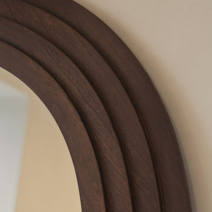 Luciana - Miroir Extra Large Pleine Longueur Bois Foncé Irregular 200cm x 115cm