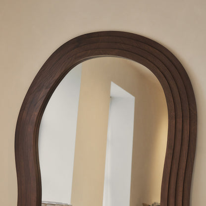 Luciana - Miroir Extra Large Pleine Longueur Bois Foncé Irregular 200cm x 115cm