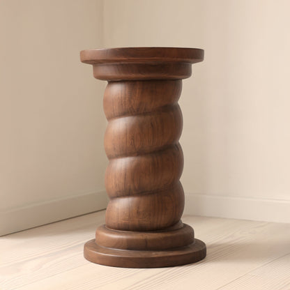 Cassia - Table d'appoint rétro en bois foncé