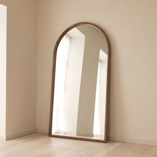 Arden - Miroir en bois chaud plein pied arche 175cm x 95cm