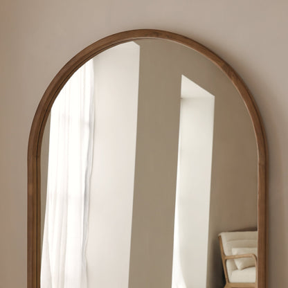 Arden - Miroir en bois chaud plein pied arche 175cm x 95cm