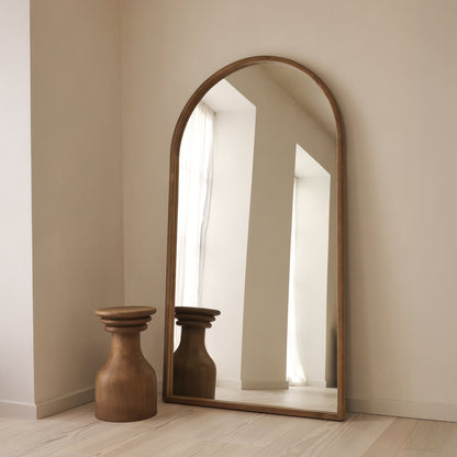 Arden - Miroir en bois chaud plein pied arche 175cm x 95cm