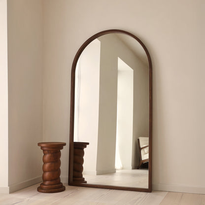 Arden - Miroir en bois foncé plein pied arche 175cm x 95cm