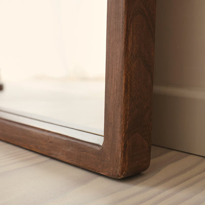 Arden - Miroir en bois foncé plein pied arche 175cm x 95cm