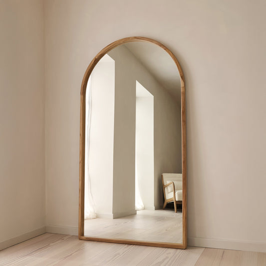 Arden - Miroir en bois clair arqué pleine longueur 175cm x 95cm