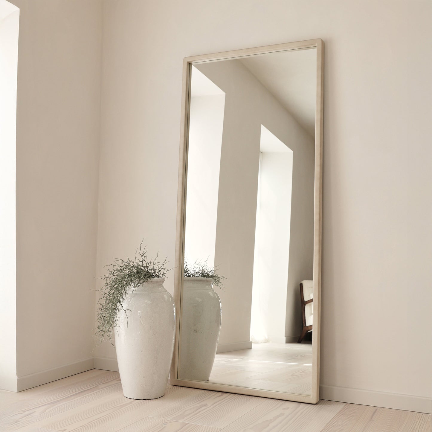 Arden - Miroir en bois pleine longueur béton 180cm x 80cm