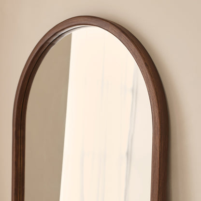 Arden - Miroir en bois foncé plein pied arche 160cm x 60cm
