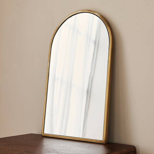 Liberty - Miroir Mural Métallique Arqué Doré 50cm x 30cm